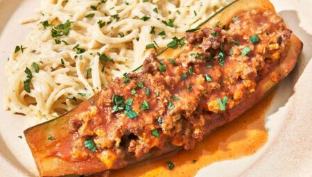 Ground Beef Stuffed Zucchini