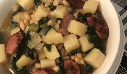 Portuguese Sausage and Kale Soup (Caldo Verde)