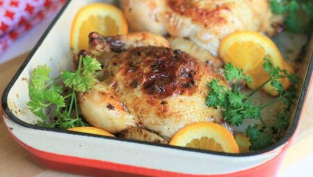 Roasted Orange-Tarragon Cornish Hens