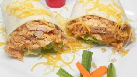 Buffalo Chicken and Rice Wraps