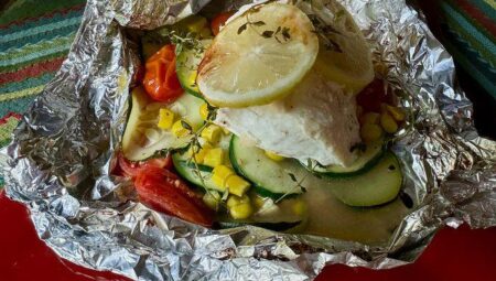 Grilled Halibut Foil Packs