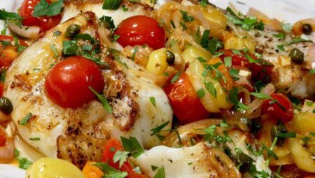 Best Pan Fried Cod with Tomatoes