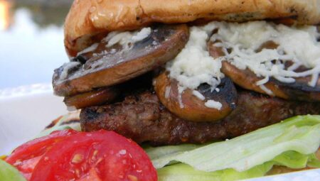 Grilled Mushroom Swiss Burgers