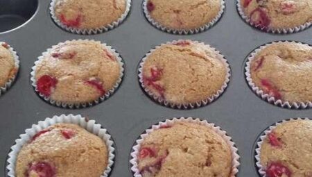 Lemon Cranberry Whole Wheat Muffins