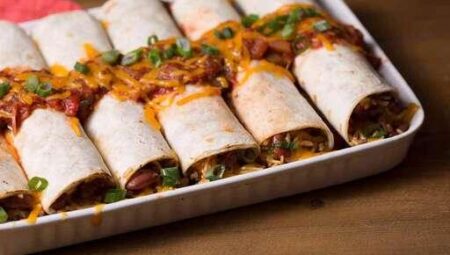 Beefy Broccoli & Cheddar Burritos