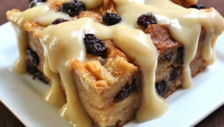 Best Bread Pudding with Vanilla Sauce