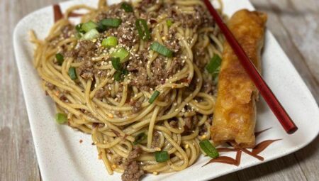 Mongolian Ground Beef Noodles