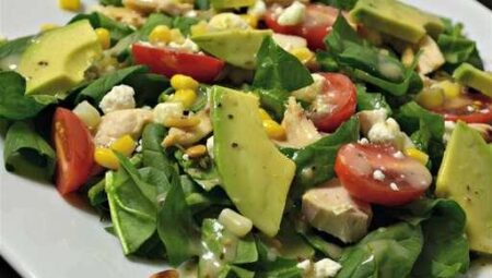 Spinach Salad with Chicken, Avocado, and Goat Cheese